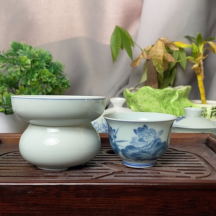 复古荷花同款茶漏送60ml同款杯子