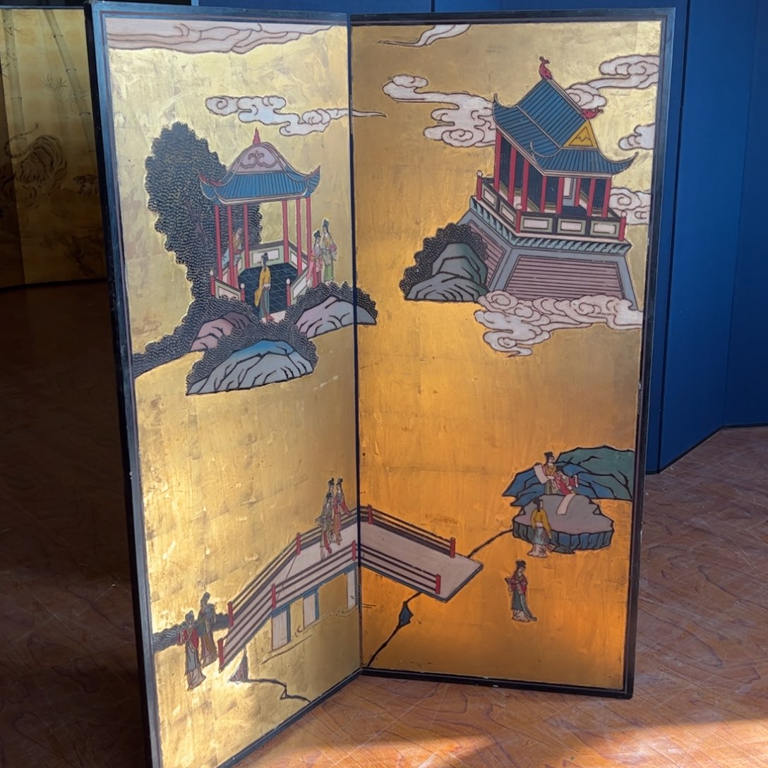 绘画屏风框画茶空间设计