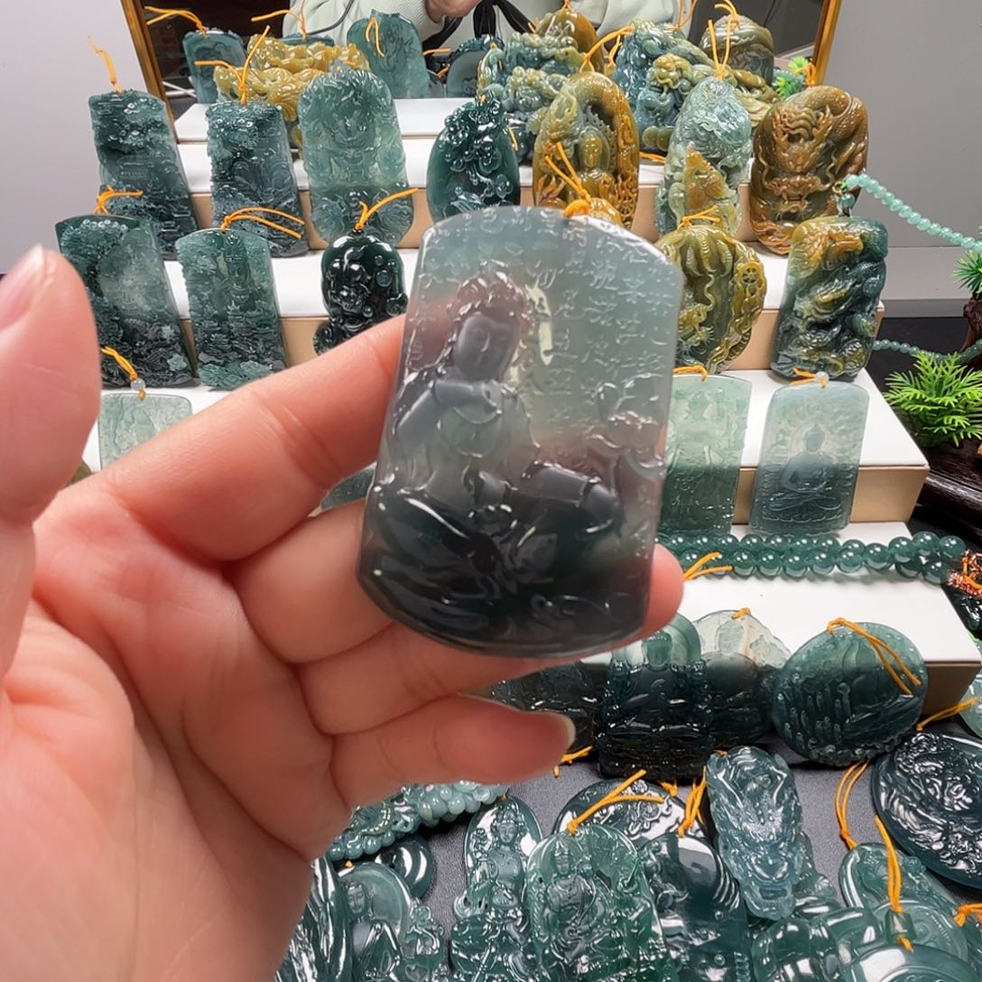 心***来翡翠未镶嵌吊坠(不含链)纯天然A货翡翠吊坠666