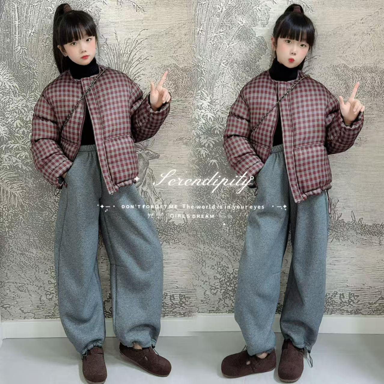 女童棉服套装冬装2025新款超好看洋气加厚上衣中大童冬季棉衣外套