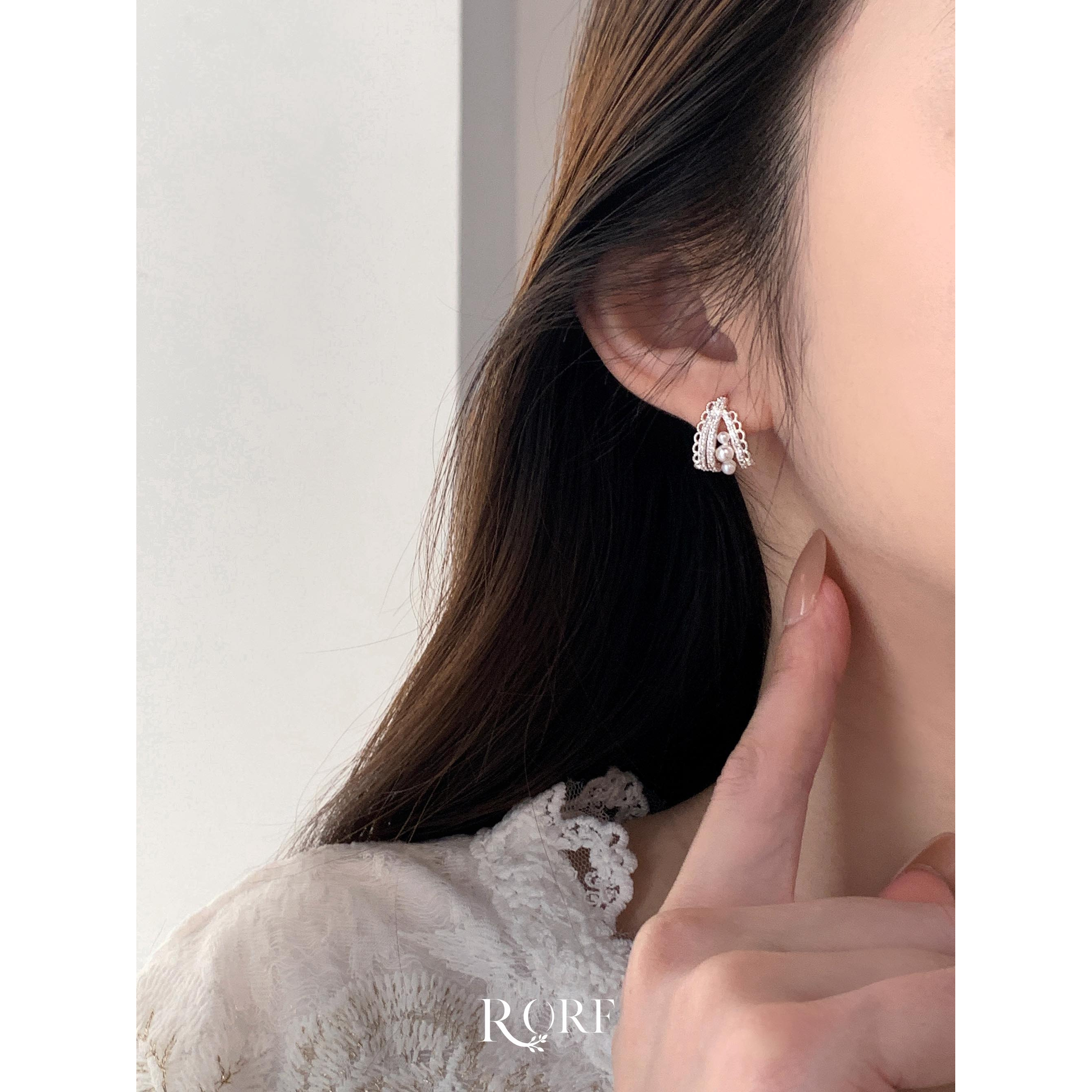 925银仿珍珠耳饰 芭蕾迷梦耳钉 复古高级感轻奢耳环法式耳饰