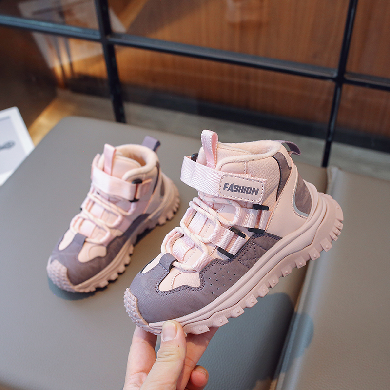 1098儿童运动鞋男童鞋子秋冬季新款加绒保暖棉鞋运动老爹鞋女童