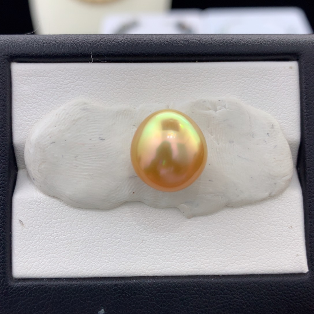 未镶嵌裸珠定制海水珍珠12.4-13.4MM炫彩稀有色孤品