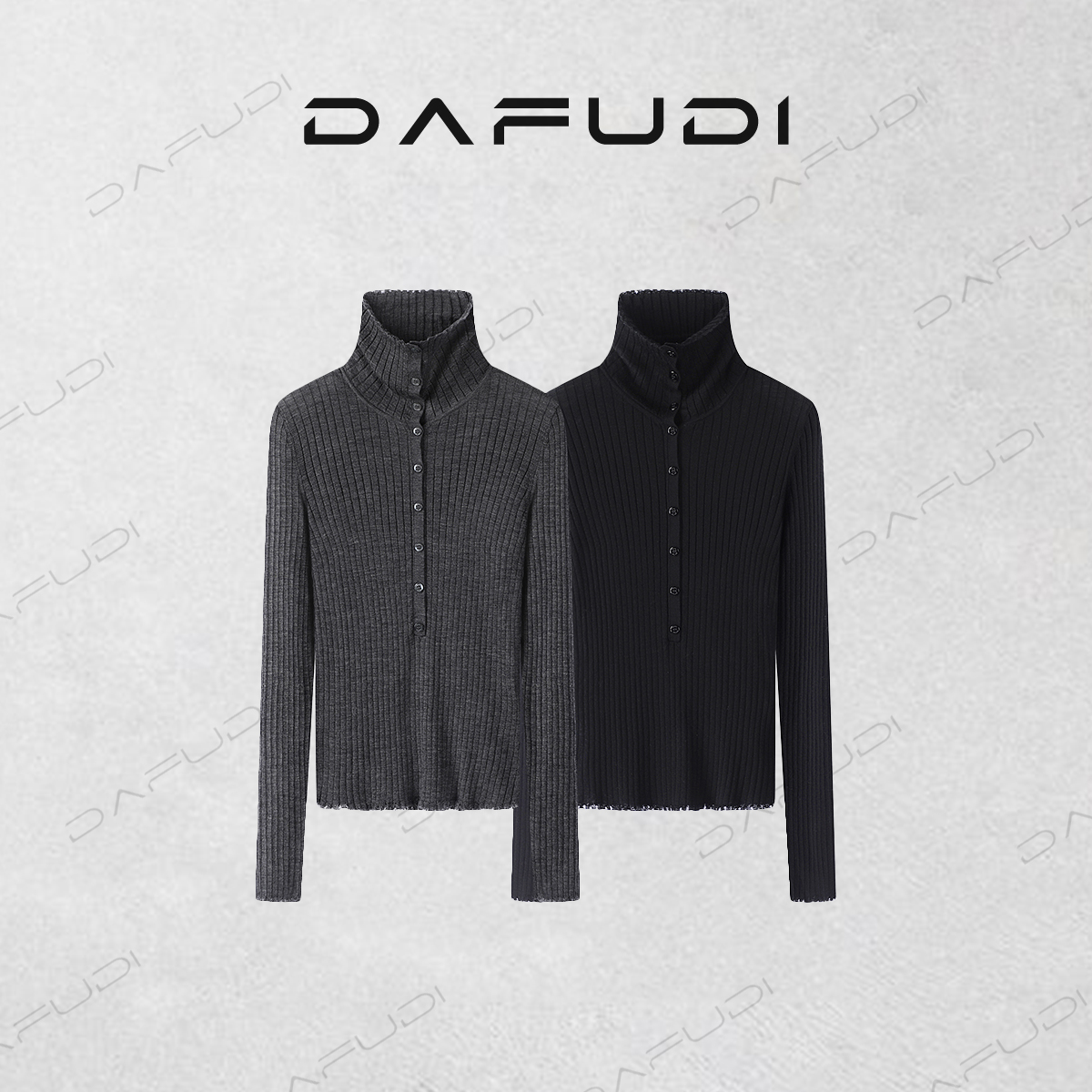 DZ容诺商场同款针织衫2025年春季百搭高领长袖套头衫女K1015