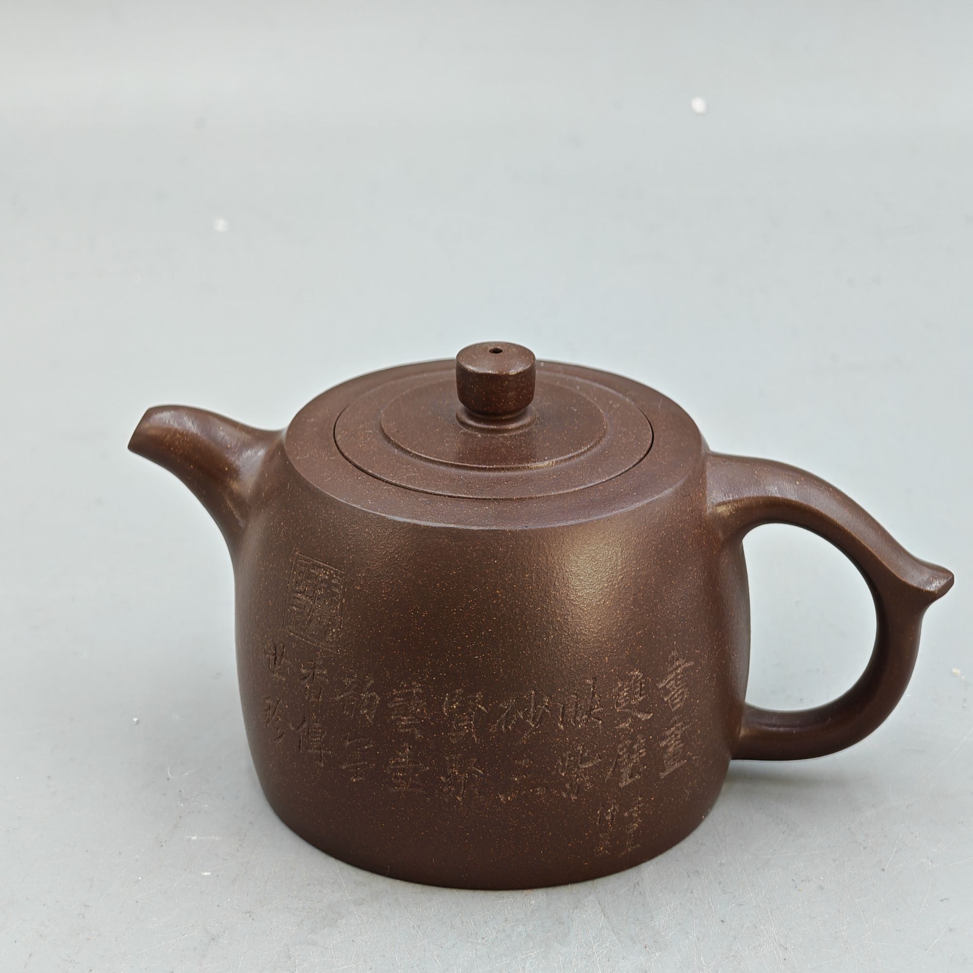 顾洪方-井栏 景舟手磨紫泥 （顾景舟 刘海粟）300cc 紫砂茶壶