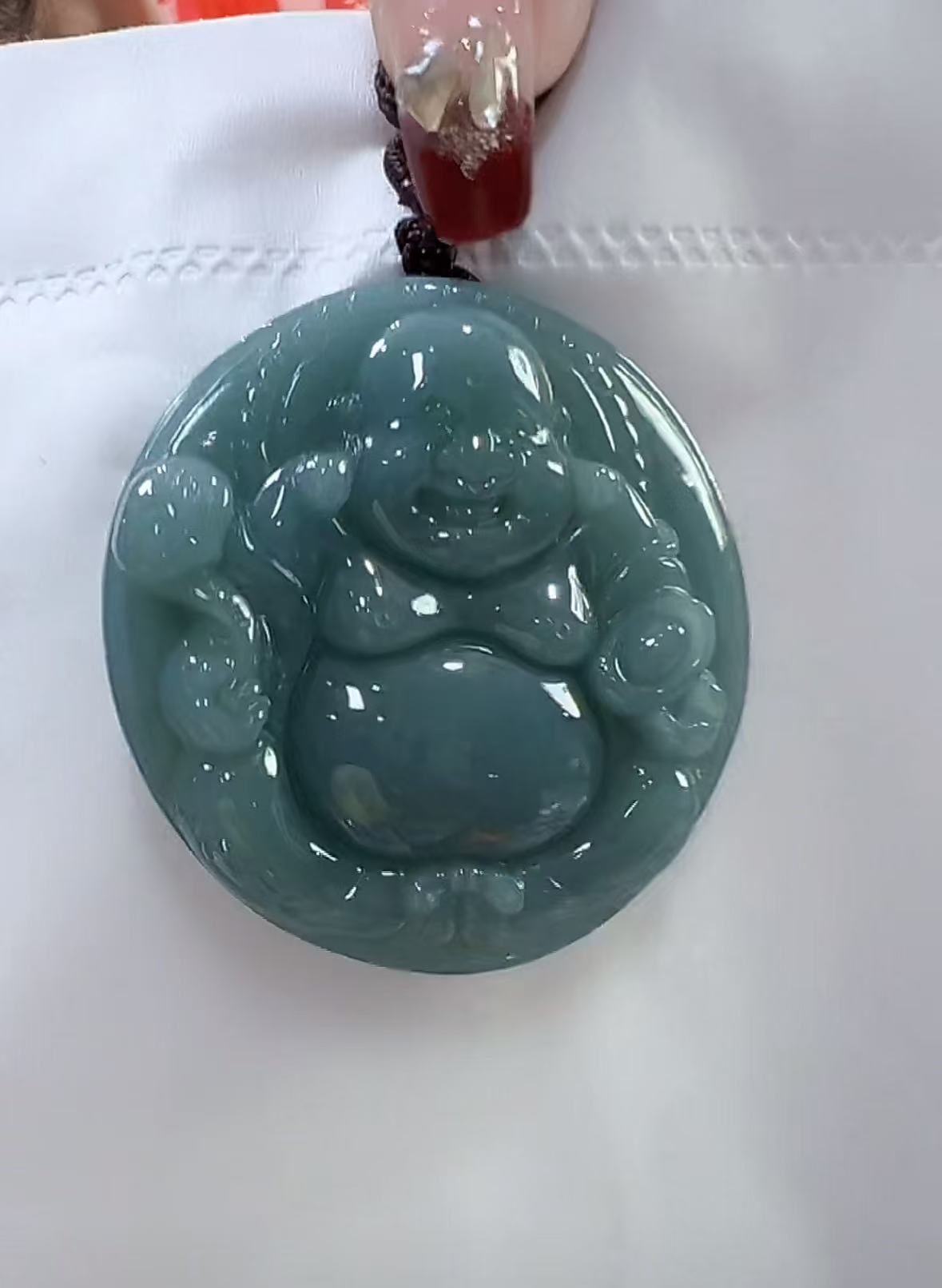 天然翡翠A货钱袋佛（多样性发货发其一）宽高43-45厚11-13送绳