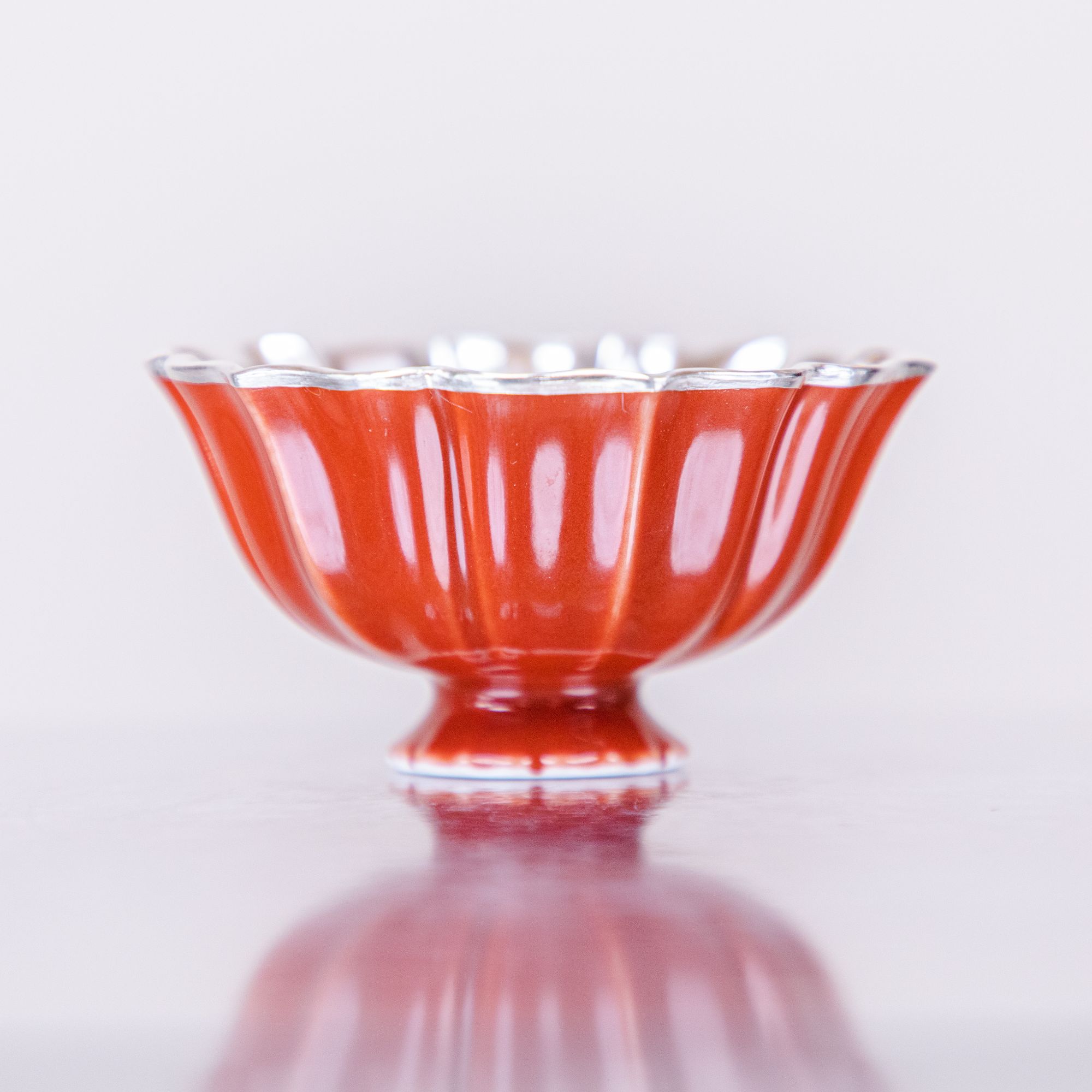 足银精工手工花瓣瓷包银主人杯家用客杯主人杯