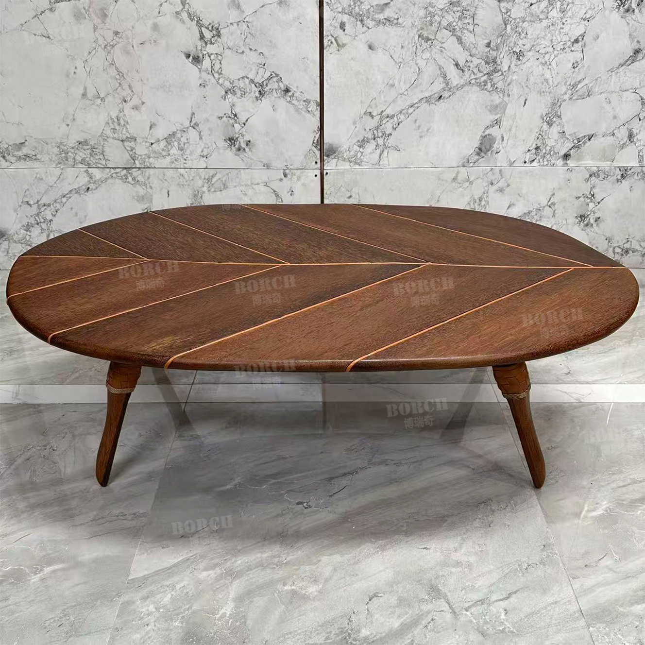 BORCH/博瑞奇祖鲁茶几部落风棕榈木树叶造型茶几（05415）