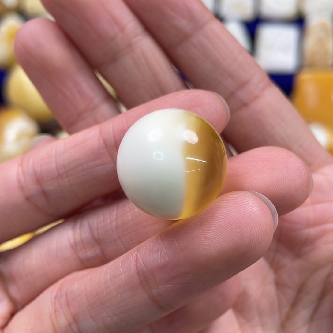 蜜蜡裸石未镶嵌琥珀蜜蜡珠子卡19.7mm