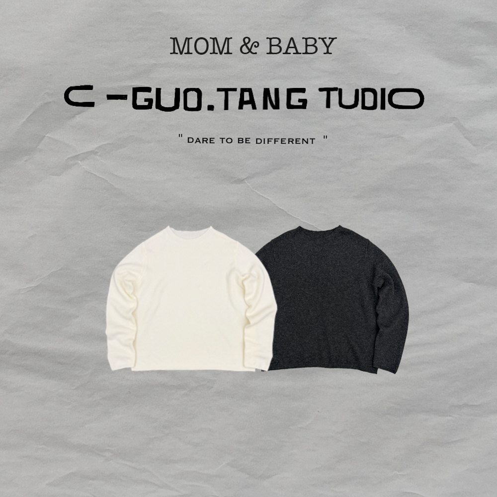 C-Guo.Tang Studio羊毛基础极简保暖糯叽叽套头圆领毛衣