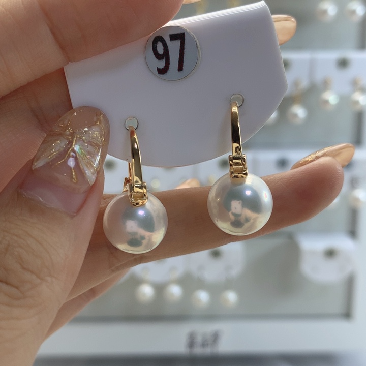 淡水珍珠耳饰银S925镶嵌