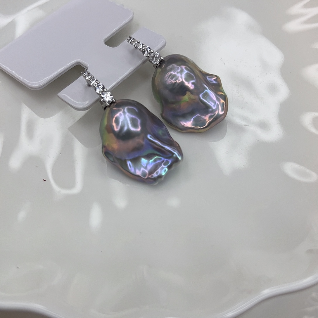 合金耳饰淡水珍珠