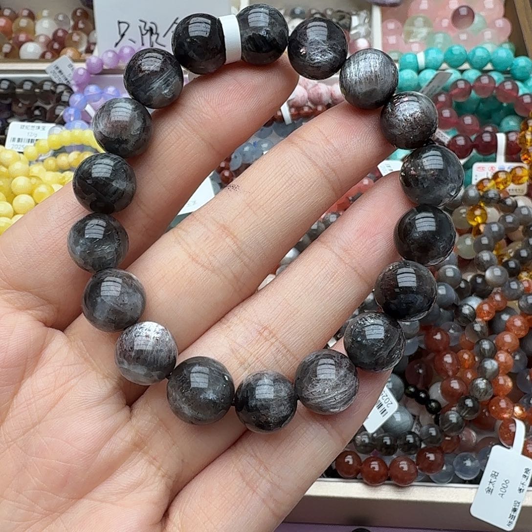 未镶嵌长石手链黑金骨干