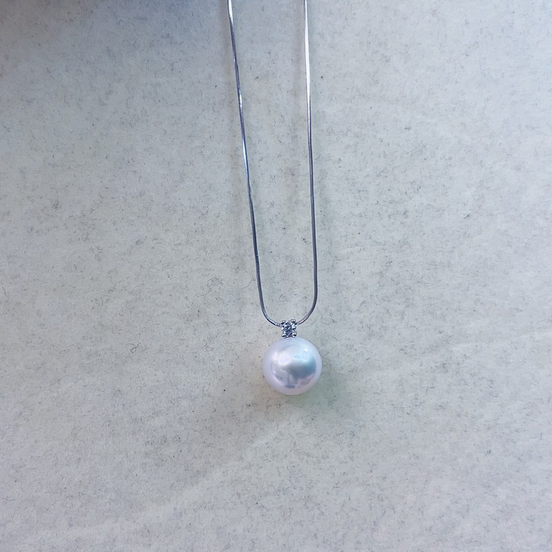 淡水珍珠吊坠(赠链)银S925镶嵌
