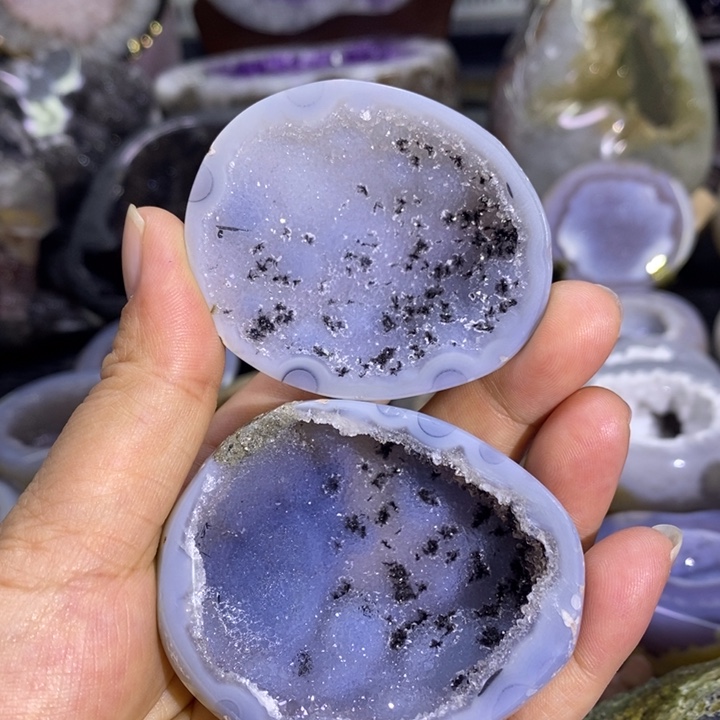 钛钢珠宝半成品水晶蓝啵啵盆