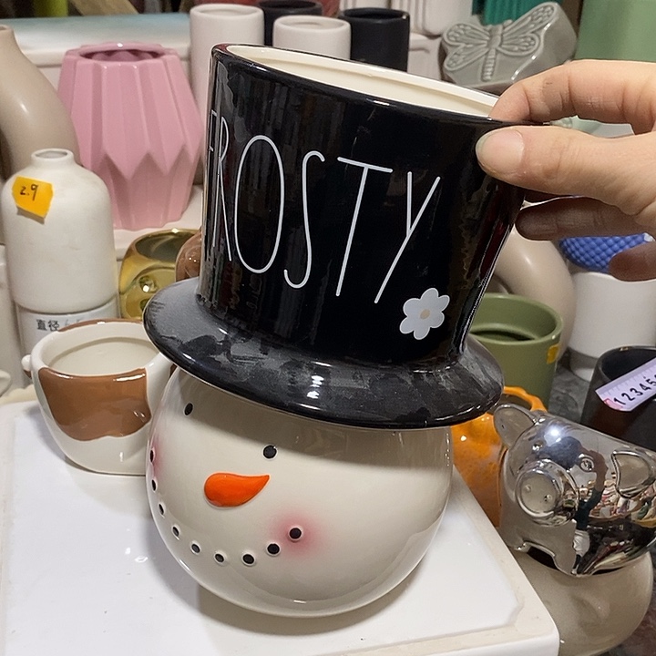 陶摆件陶盆有孔 瑕疵介意勿拍