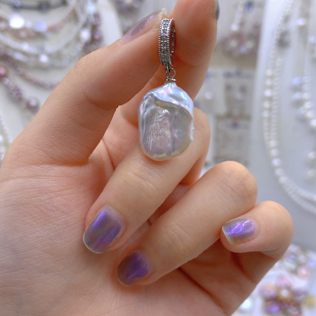 淡水珍珠颈饰银S925镶嵌