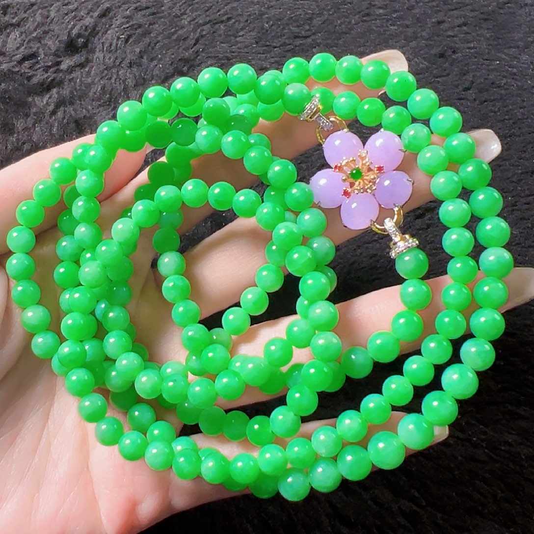 翡翠18K金镶嵌颈饰签收后24小时鉴赏期，过时不退