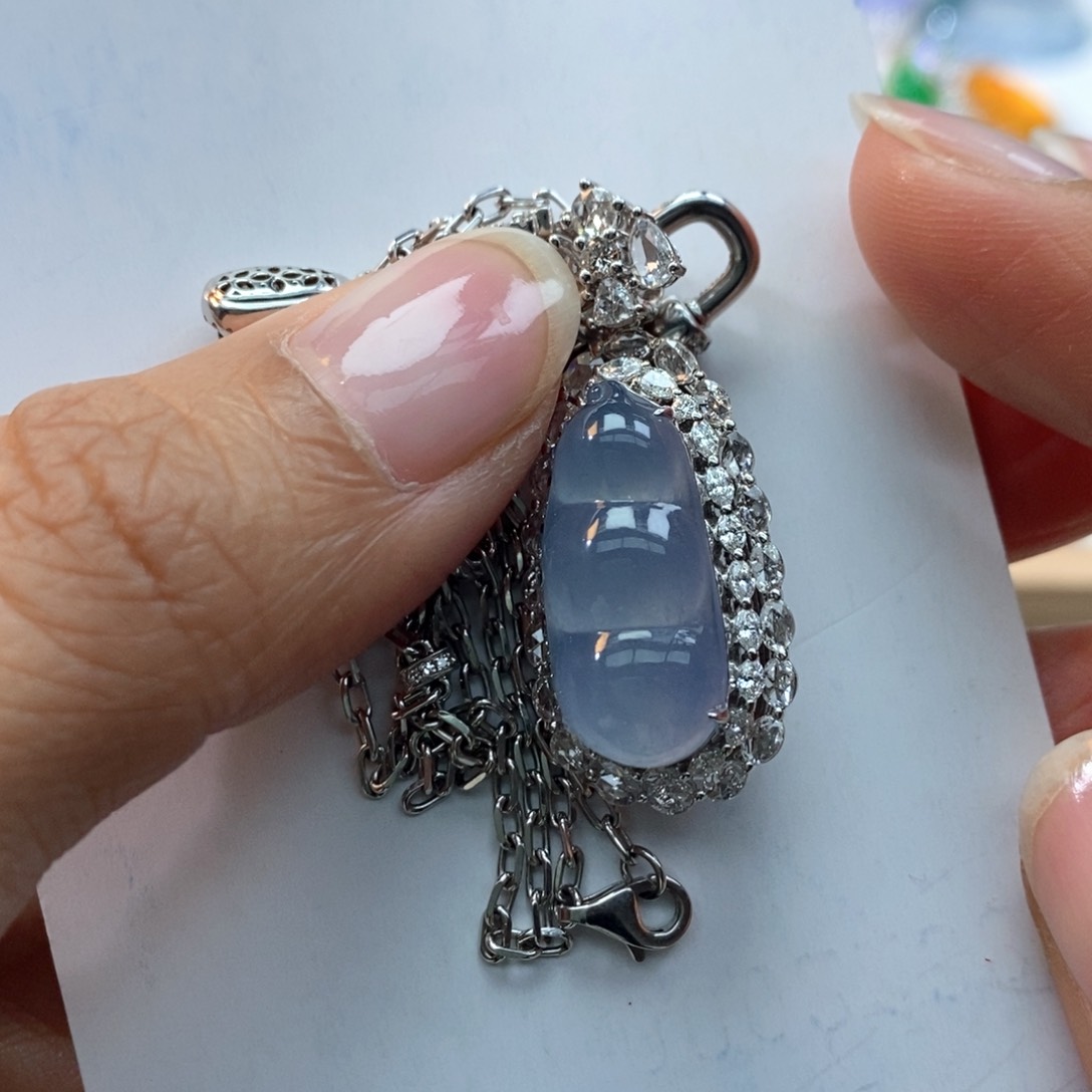 翡翠颈饰18K金镶嵌真**香