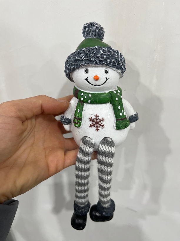 树脂圣诞节装饰摆件雪人吊脚瑕疵染色掉漆