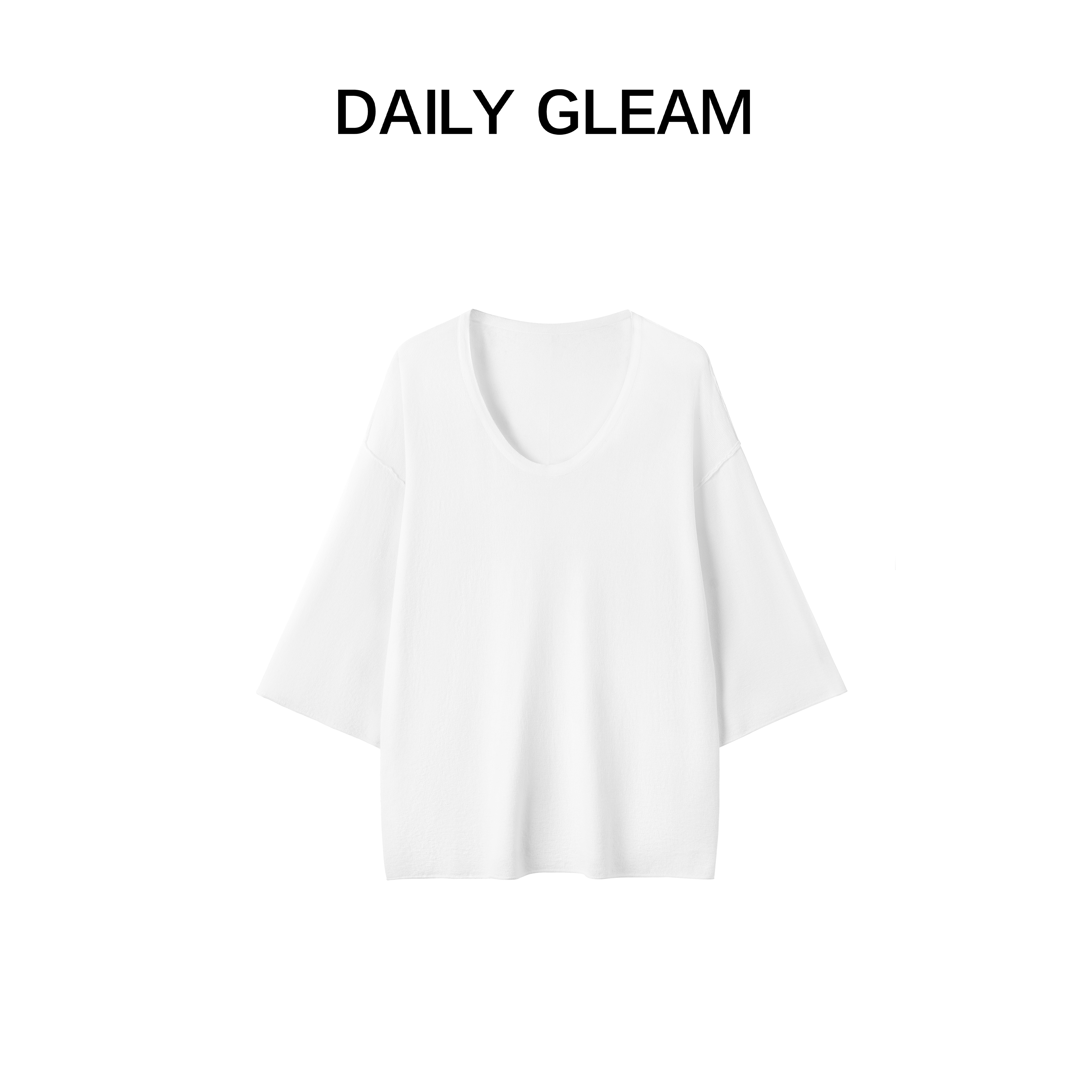DAILY GLEAM/戴莉格琳2025 新款U领慵懒松弛百搭针织上衣TYZ017