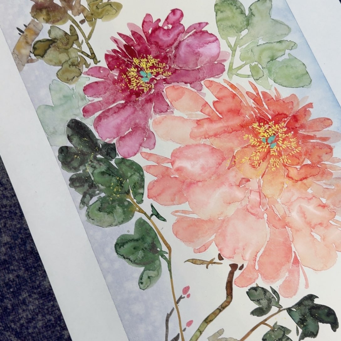 国画纯手绘山水花鸟