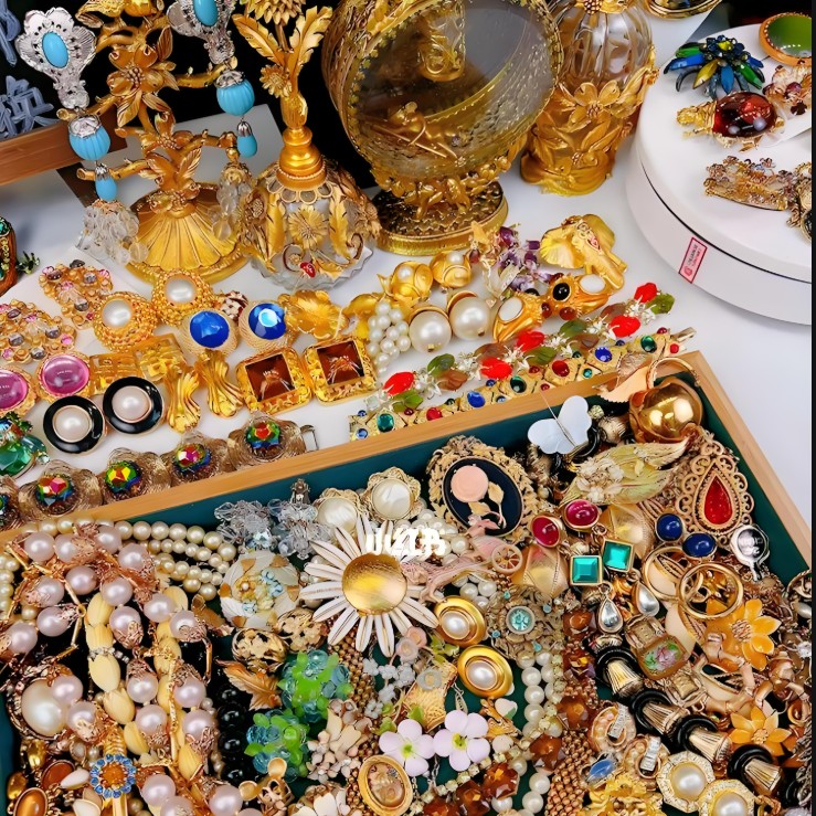 铁合金仿珍珠项链 10-200 拍对应价格 中古项链胸针耳夹珍珠银等