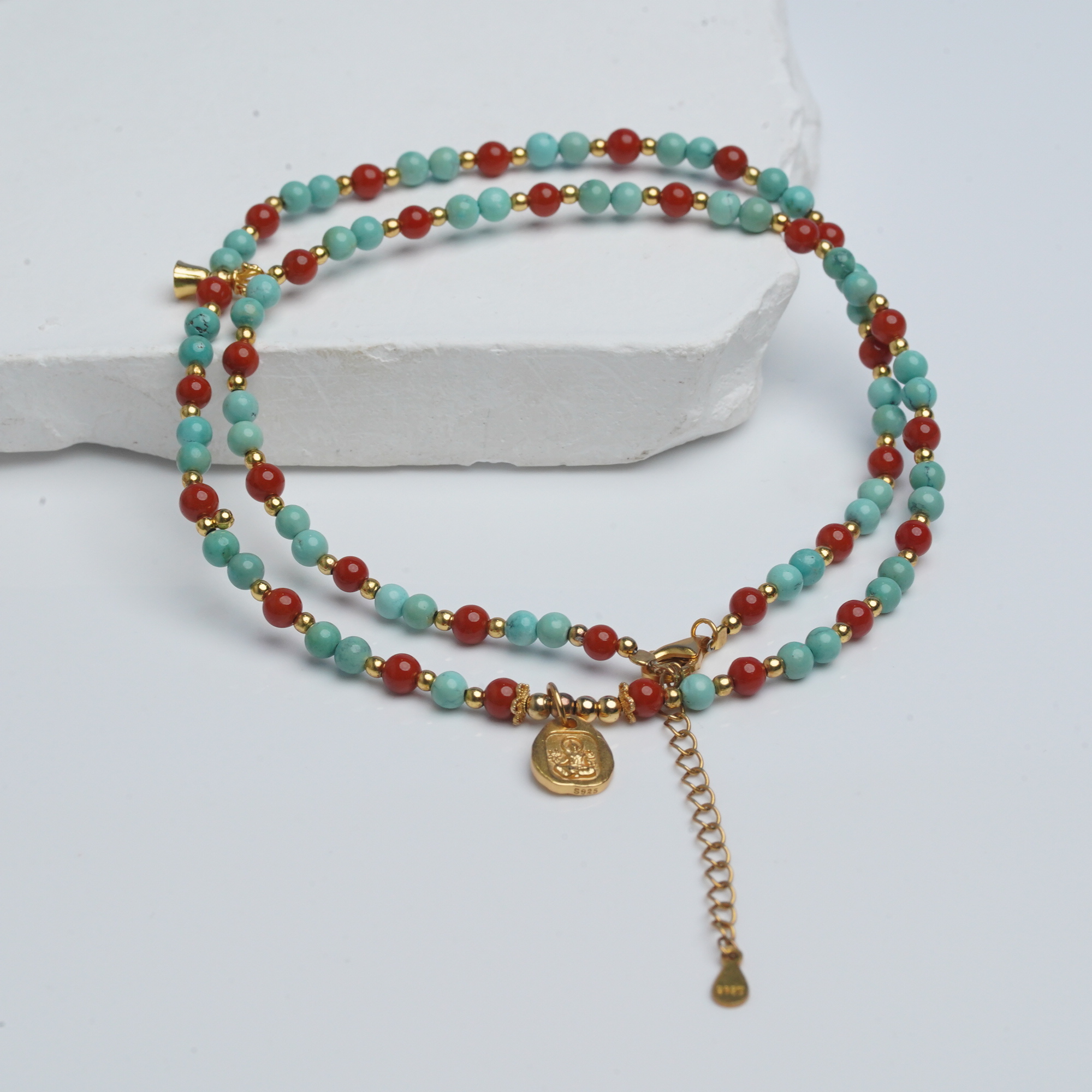 【铭记珠宝】绿松石DIY项链23-3DM225H809【多样性发一件】约3mm