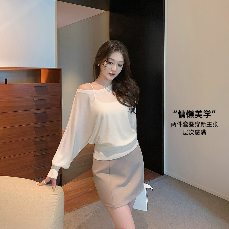 林关关【慵懒映像】莱赛尔微透罩衫吊带两件套早秋温柔慵懒真两件