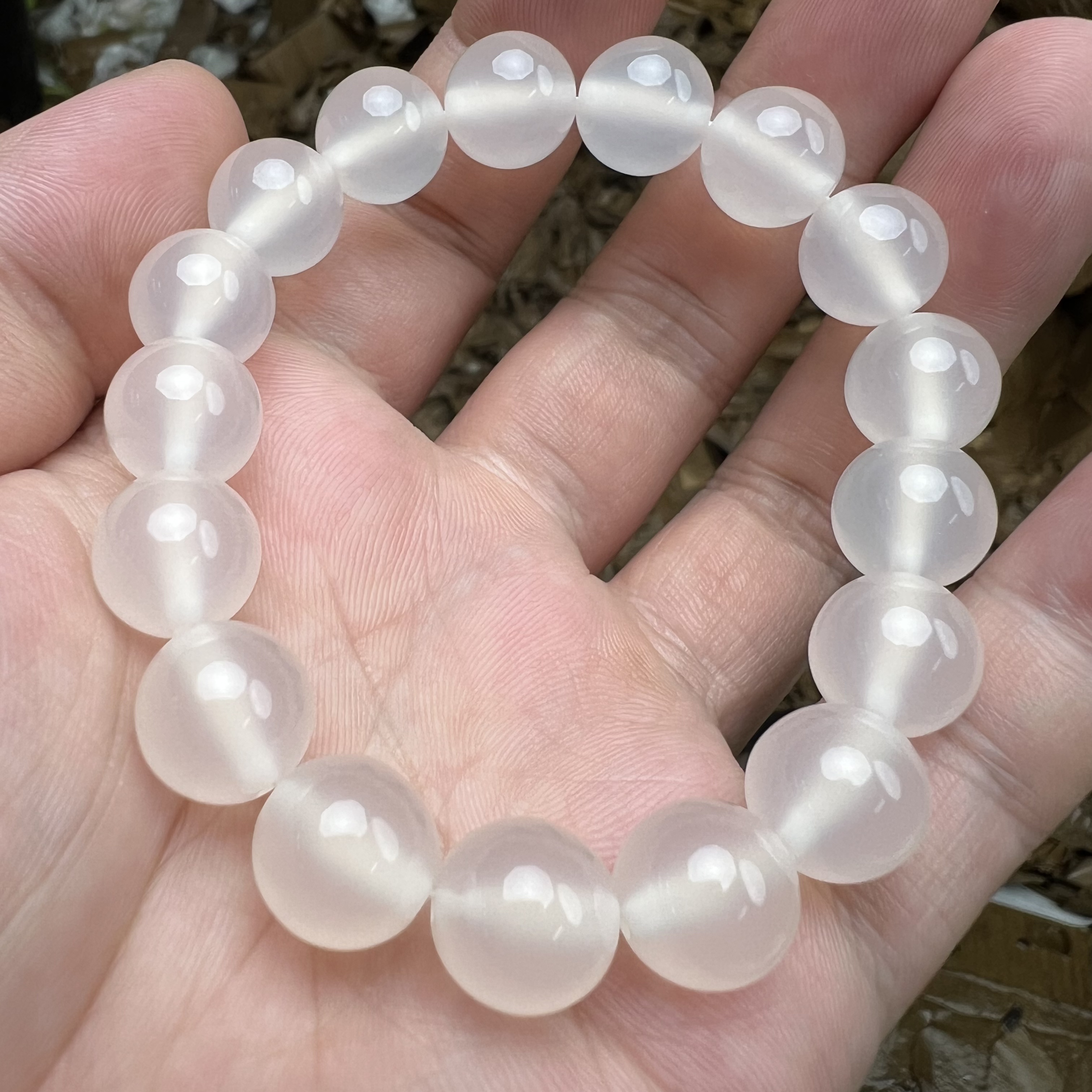 非金属玻璃手链 粉云母单圈手串S0731  无礼盒