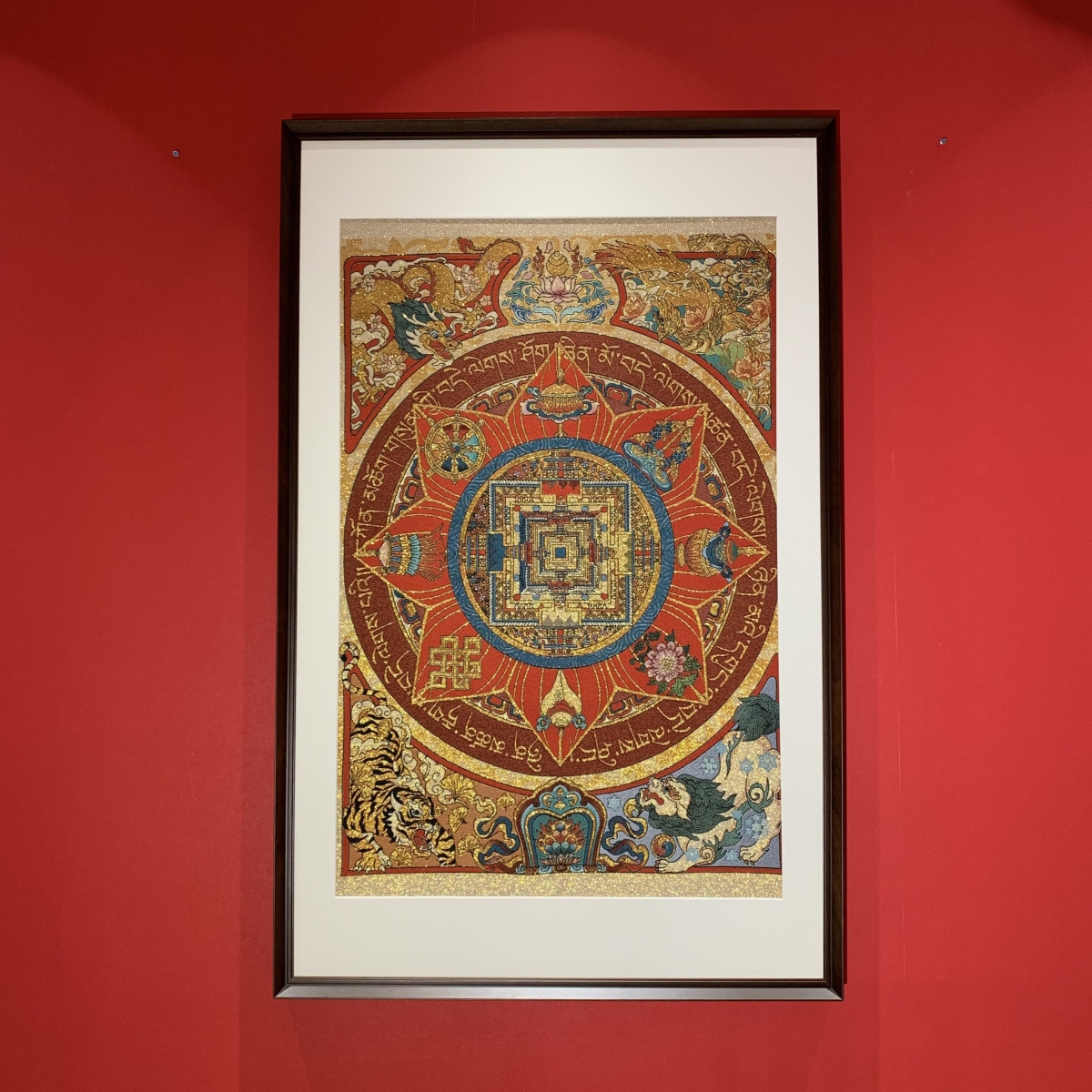 刺绣唐卡【八宝坛城】挂画客厅茶办公室茶室书房新中式背景墙装饰画