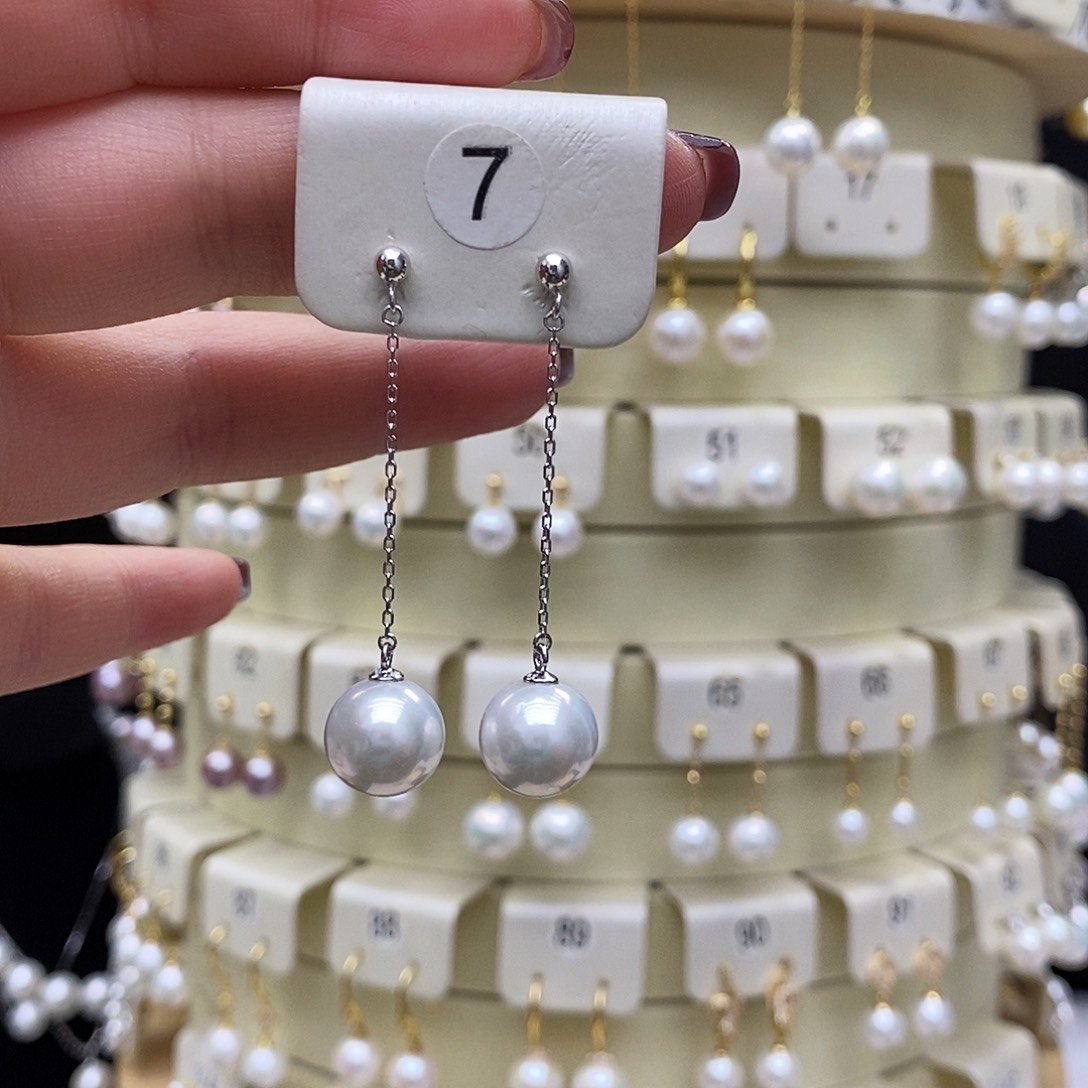 淡水珍珠耳饰银S925镶嵌