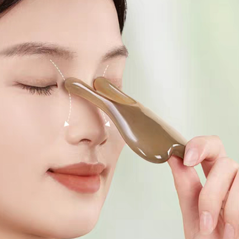 牛角眼部按摩刮鼻梁神器小青蛙面部脸部刮板拨筋下颚线按摩提拉器