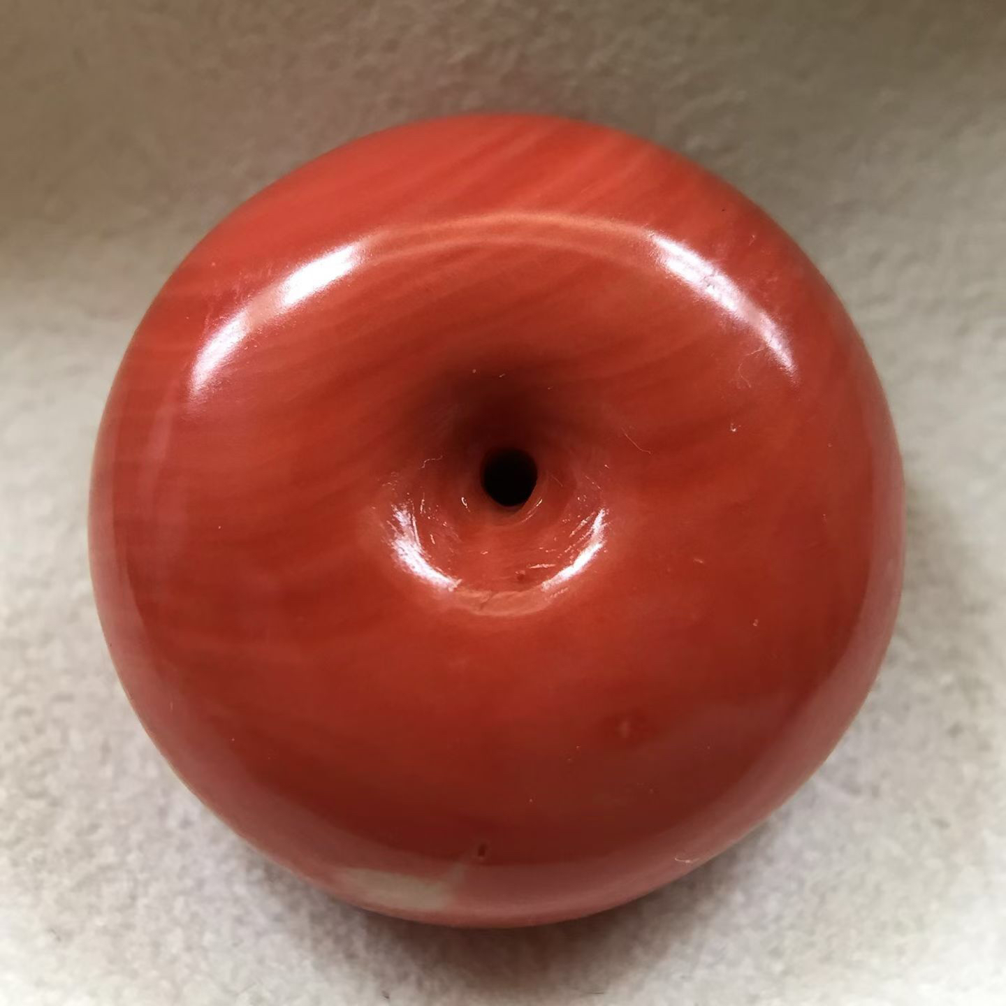 精品天然台湾莫莫红珊瑚平安扣吊坠尺寸25x13mm重13.97 g