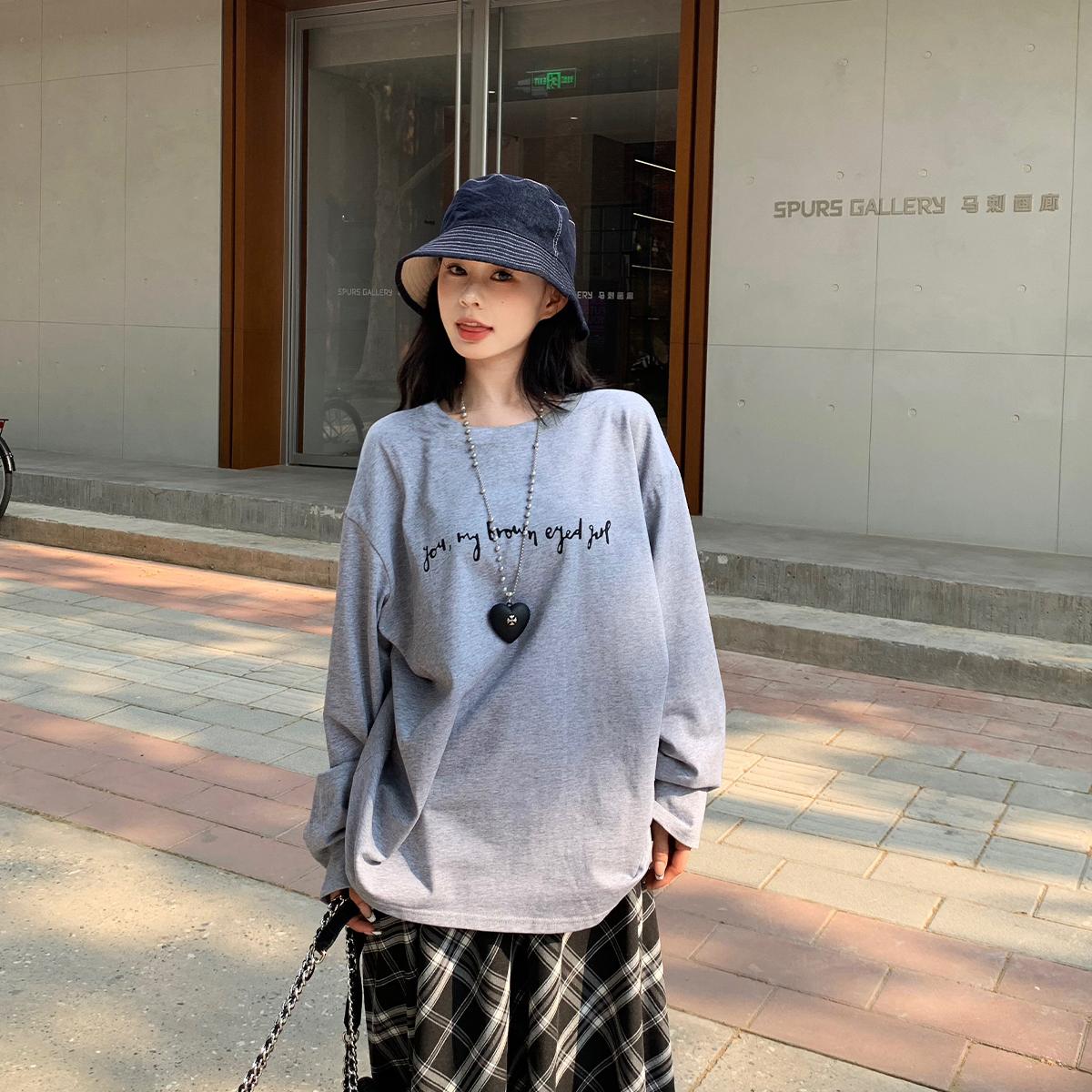 3MER 韩系松弛感长袖T恤女早秋慵懒风宽松休闲打底衫上衣