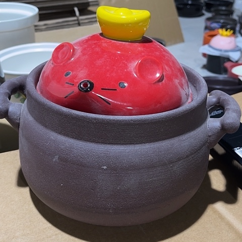 微瑕，明火，口径19高14带盖，把子有裂，3L