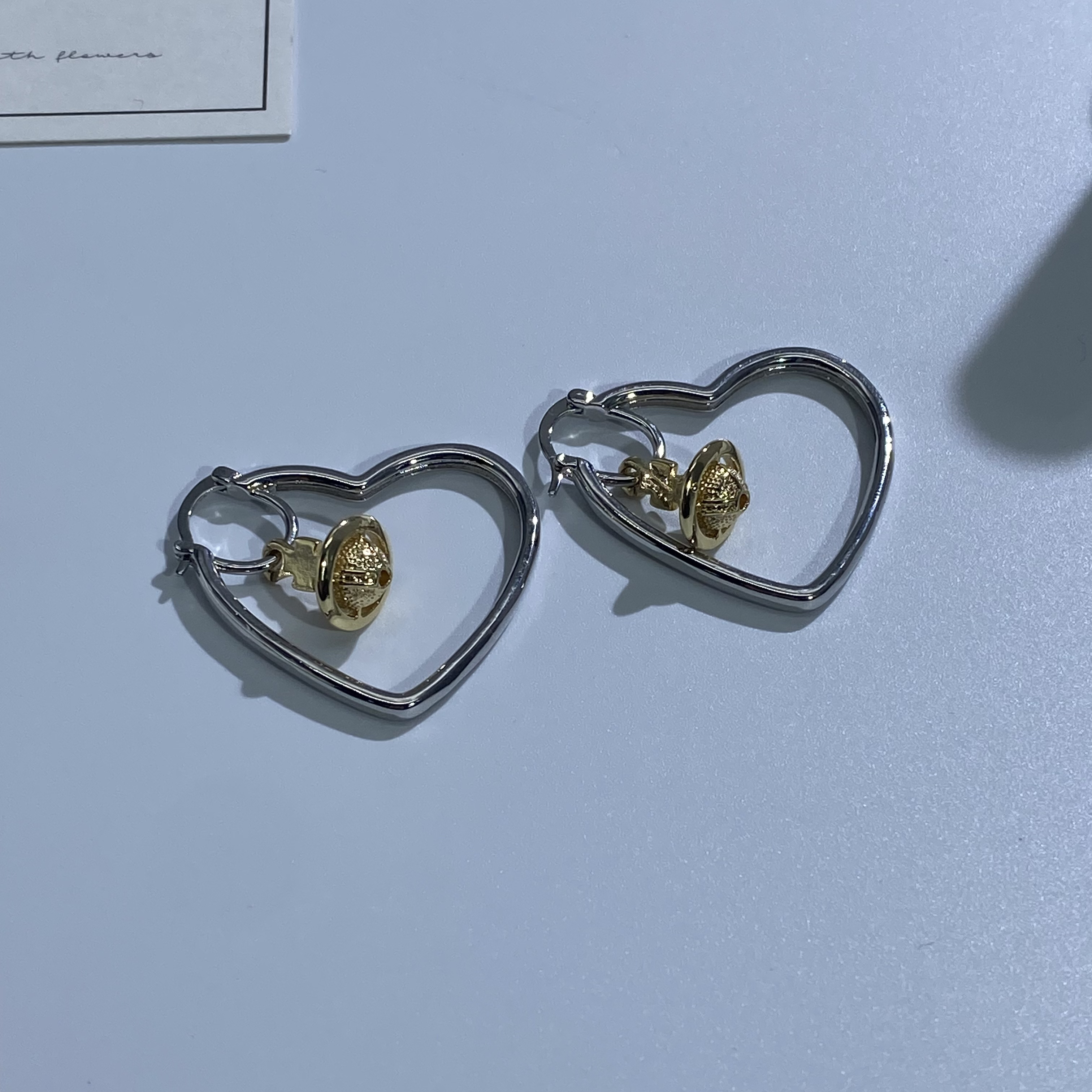 铜合金耳饰 05169大淇原创韩版铃铛爱心个性耳钉