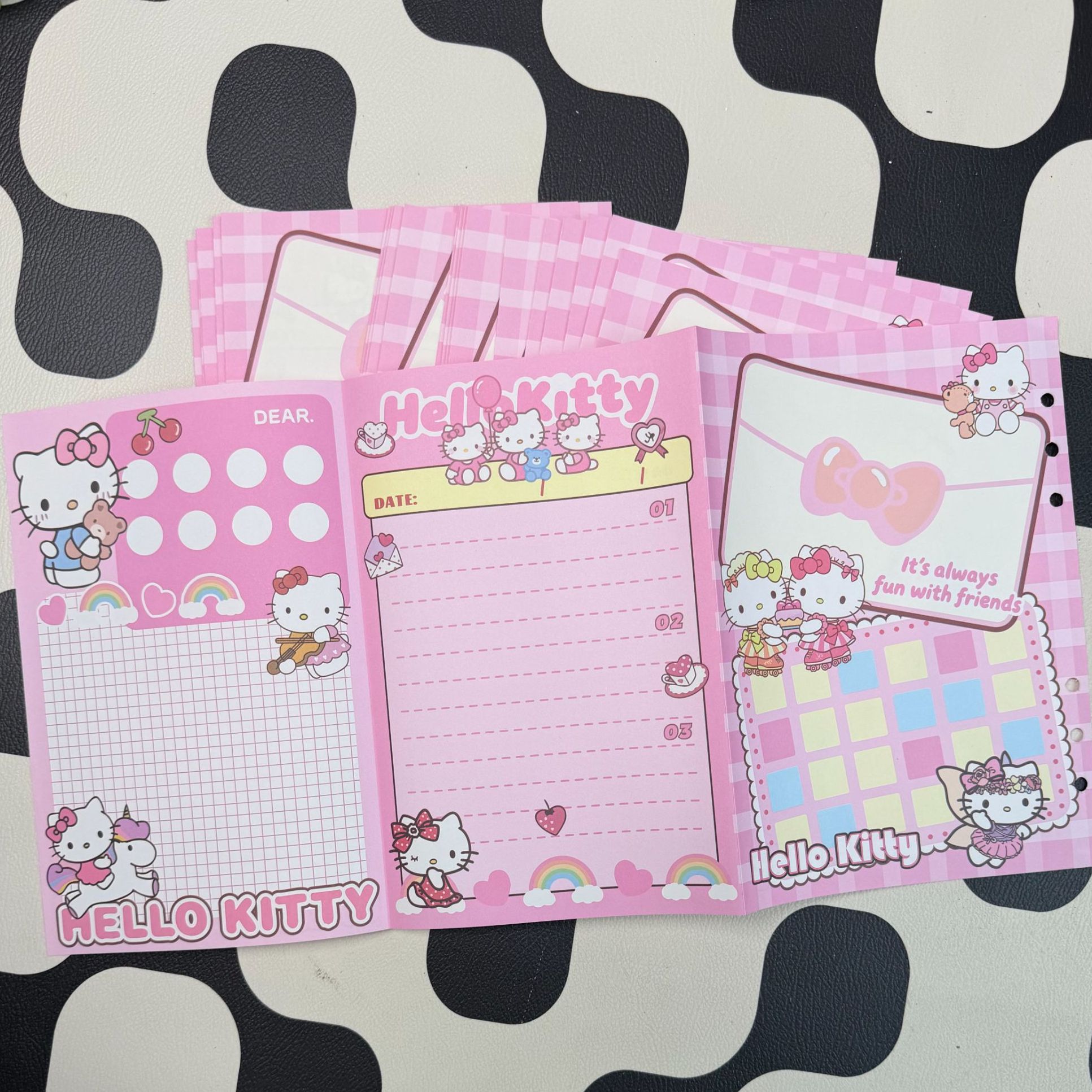 A5活页三折叠内页替芯皮质高颜值ins彩页笔记本收账本