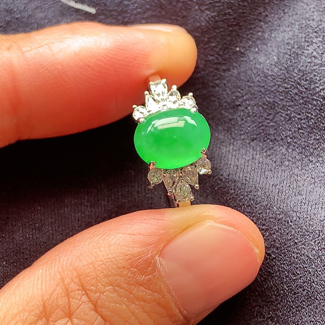 翡翠颈饰18K金镶嵌上新