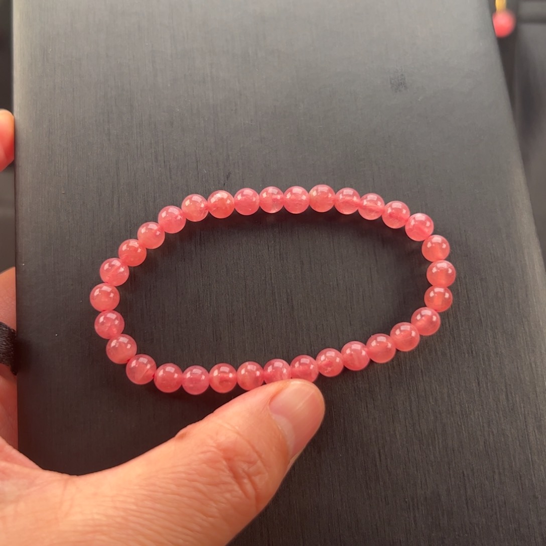 未镶嵌菱锰矿（红纹石）手串