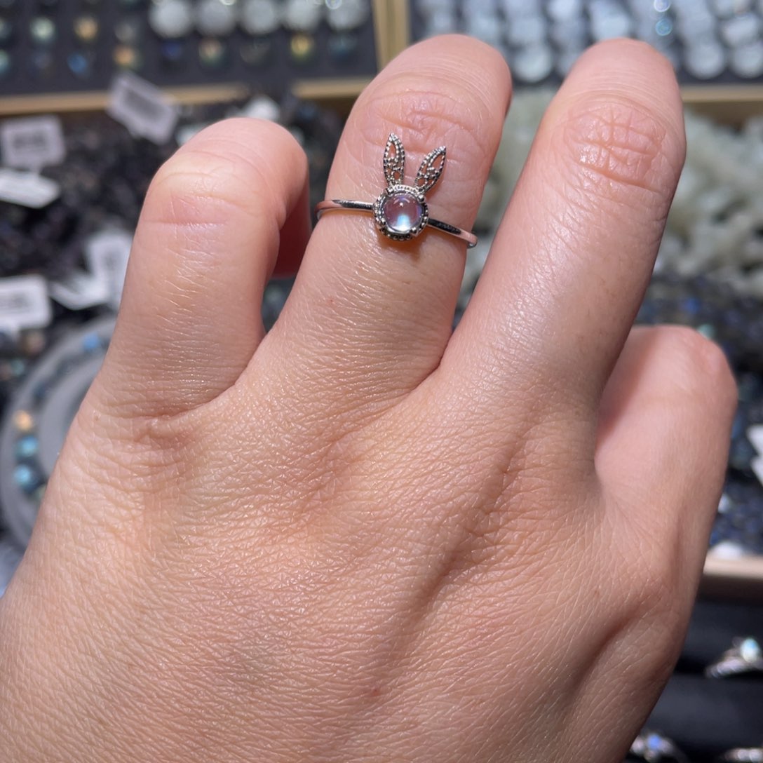 月光石手链未镶嵌印度蓝月光戒指