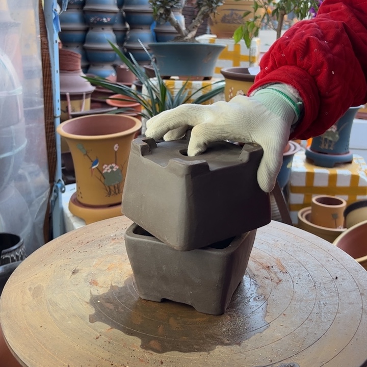 紫砂宜兴紫砂花盆13+13四方