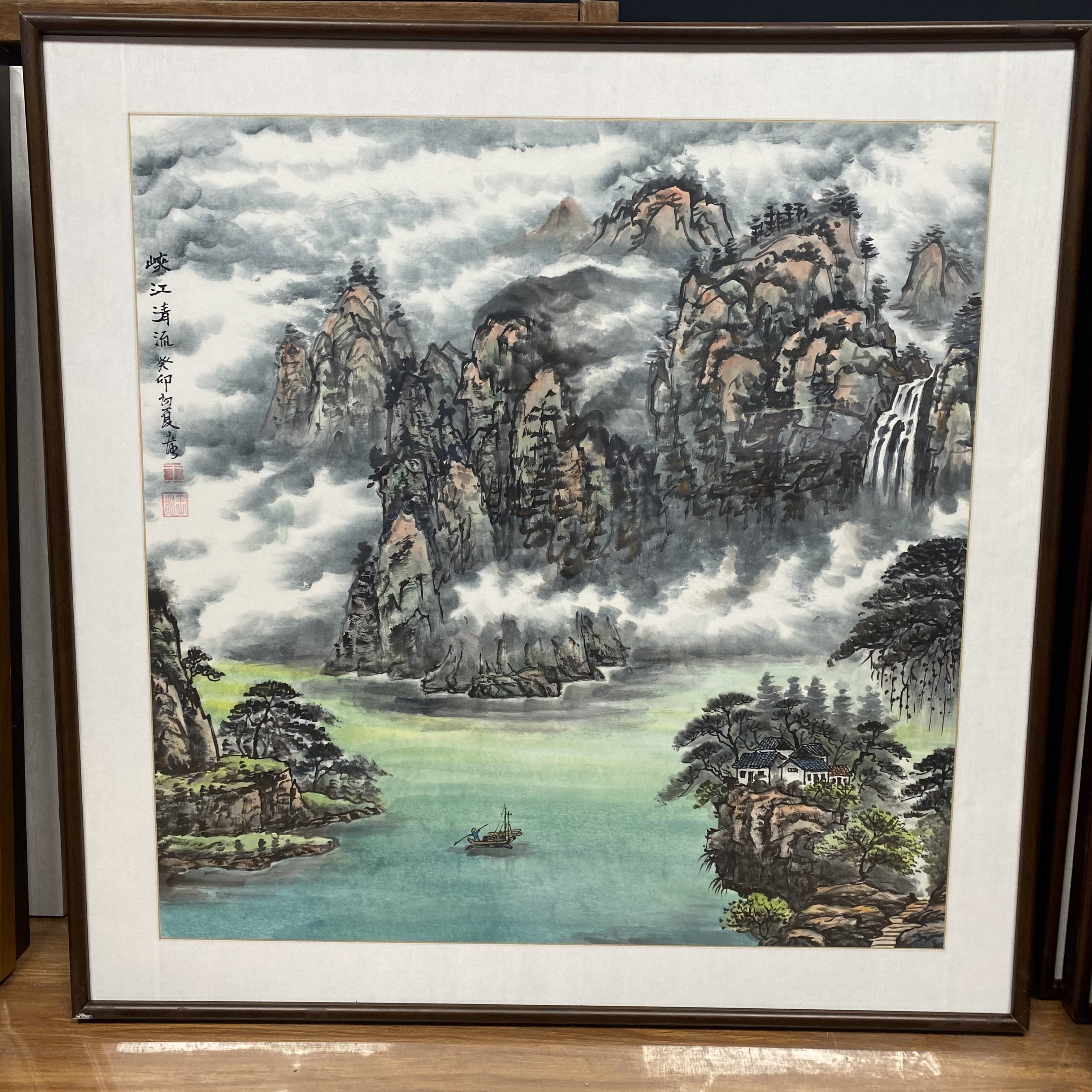 王立明老师纯手绘国画已装裱带框发货