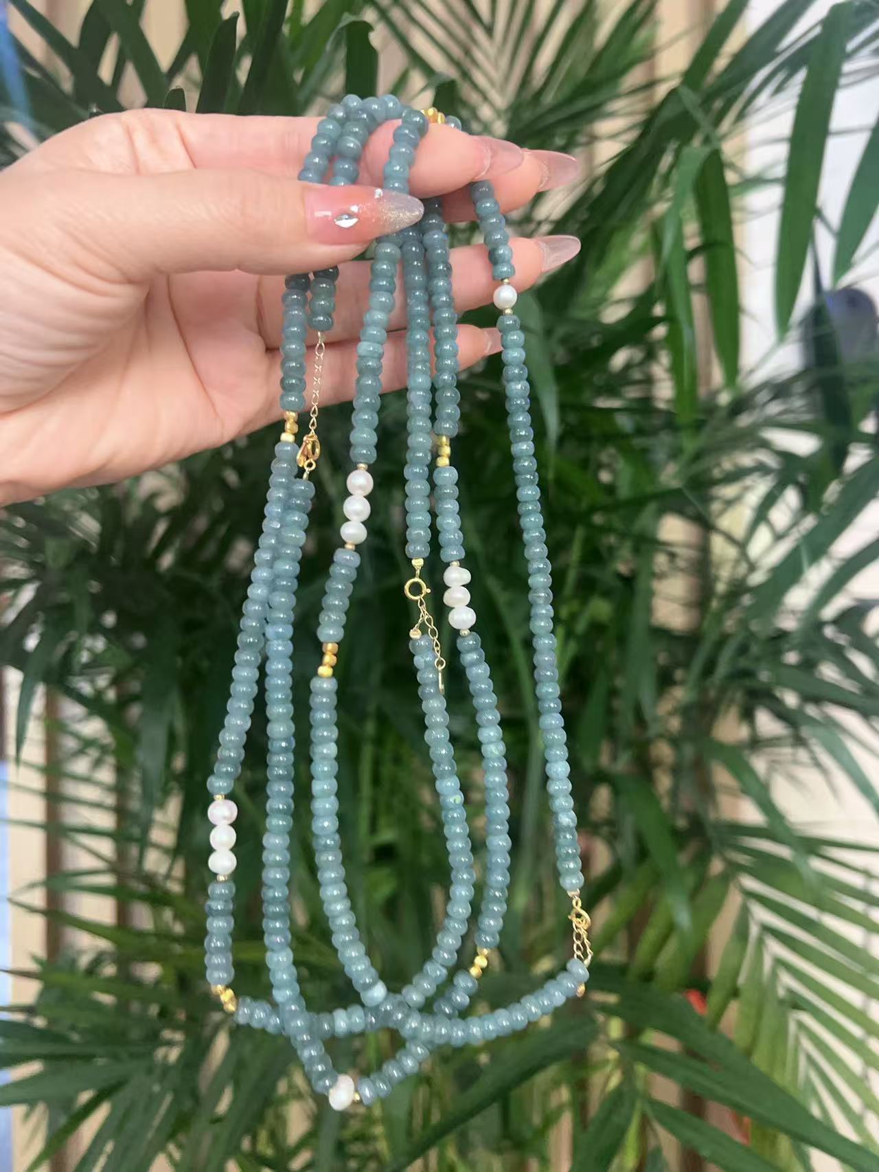 2409251610 WWX 翡翠圆面形项链056  （多样性发其一）