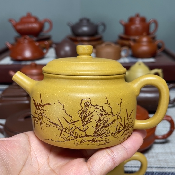 天***道紫砂茶壶黄金段200cc