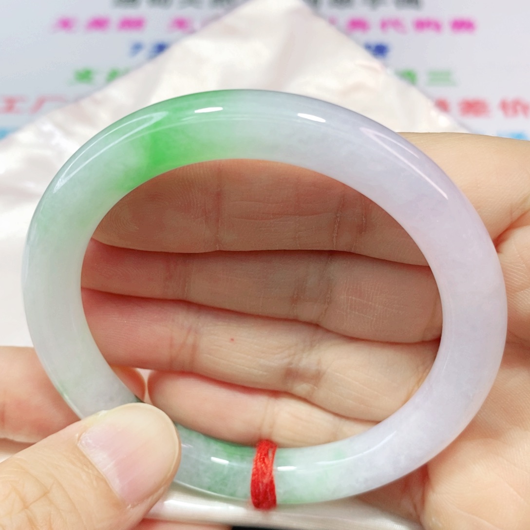 未镶嵌手镯翡翠53-55圈口圆条