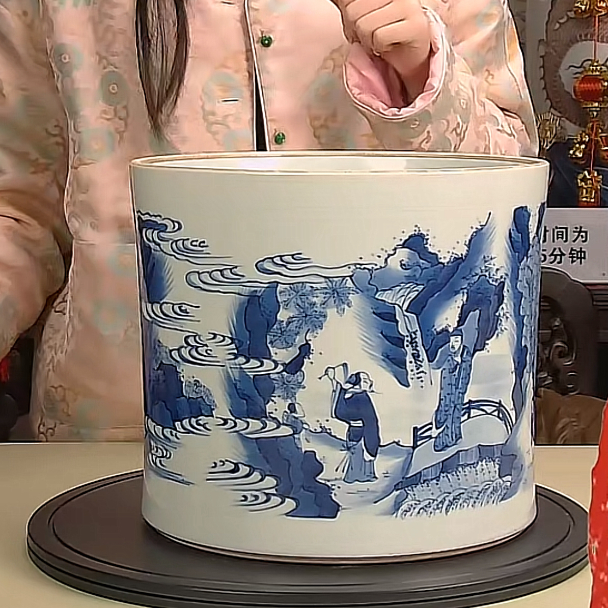 收藏/古玩明竹林七贤笔筒