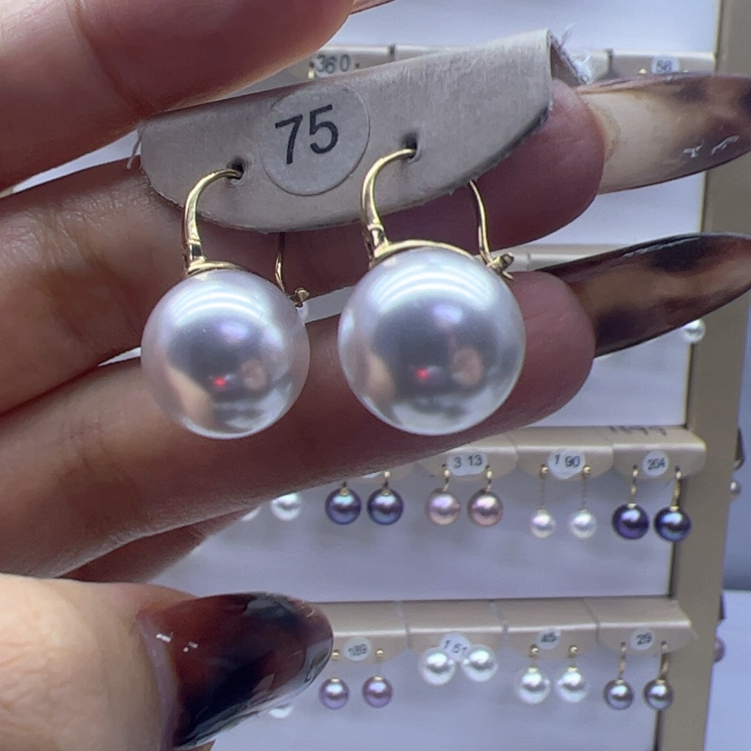 淡水珍珠耳饰18K金镶嵌
