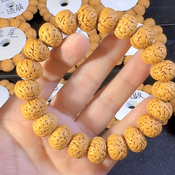 积***年桃核吊坠纽扣桃核手串