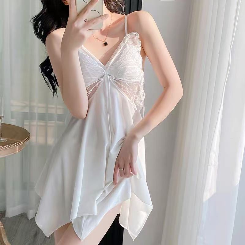 NN573-时尚女装设计感吊带睡衣性感蕾丝薄款露背显瘦